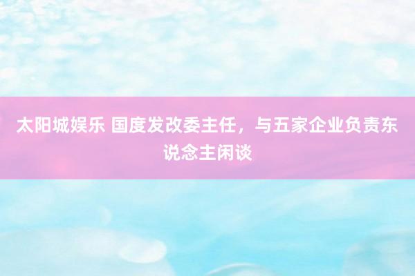 太阳城娱乐 国度发改委主任，与五家企业负责东说念主闲谈