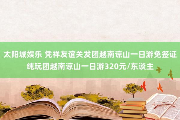 太阳城娱乐 凭祥友谊关发团越南谅山一日游免签证纯玩团越南谅山一日游320元/东谈主