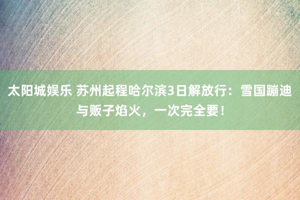 太阳城娱乐 苏州起程哈尔滨3日解放行：雪国蹦迪与贩子焰火，一次完全要！