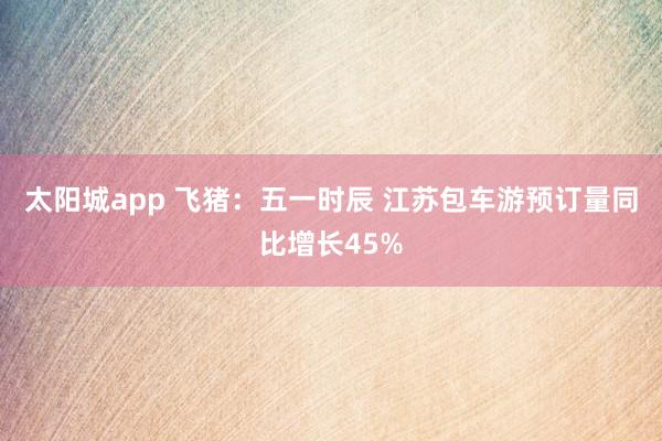 太阳城app 飞猪：五一时辰 江苏包车游预订量同比增长45%