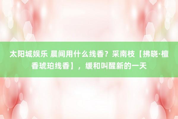 太阳城娱乐 晨间用什么线香？采南枝【拂晓·檀香琥珀线香】，缓和叫醒新的一天