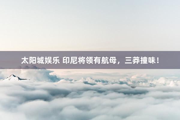 太阳城娱乐 印尼将领有航母，三莽撞味！